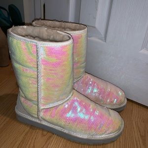 worn once, reflective UGGS